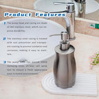 Brushed Stainless Steel Countertop Soap Dispenser Rust and Leak Resistant Hand - Image 3