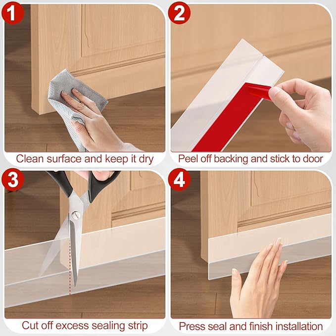 MYFAMIREA Door Weather Stripping 3IN x 20FT Door Draft Stopper Seal Tape - Image 5