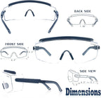 UKNOW Safety Goggles Over Glasses, Safety Glasses Anti Fog Wraparound Eye - Image 5