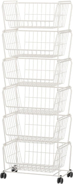 PUSDON Stackable Metal Storage Carts, Dual Use Shelf by PUSDON