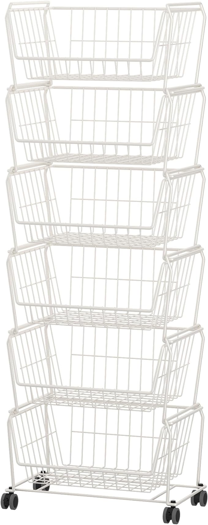 PUSDON Stackable Metal Storage Carts, Dual Use Shelf by PUSDON