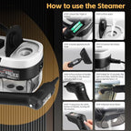 Steam Cleaner, 3-Level Adjustable Handle, 15s Heat-Up, 1.69 Quarts Tank - Image 3