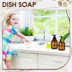 Uiifan 16 Pcs 17 oz Amber Foaming Soap Dispenser Refillable Foam Pump Bottle - Image 5