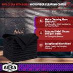 AIDEA Microfiber Cleaning Cloth Black 150PK, Microfiber Towels - Image 2