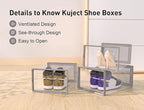 Kuject XX-Large Shoe Storage Boxes Organizers Clear Plastic Stackable 12 Pack - Image 8