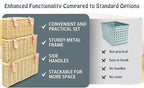 Wicker Storage Baskets with Lids – Set of 3 - Image 4