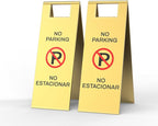 Stainless Steel No Parking Sign Portable Foldable Handle 2-Pack by CrazyAnt