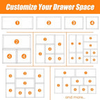 Criusia 18 Pcs Large Size Clear Drawer Organizer Set, Acrylic Non Slip Non - Image 9