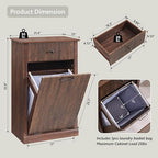 Modern Tilt-Out Trash Can Cabinet, 10 Gallon Fluted Laundry Hamper Cabinet - Image 2