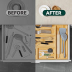 Bamboo Kitchen Drawer Organizer, Stackable Utensil Holder Silverware Organizer - Image 6