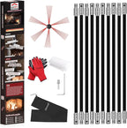 33 Feet Chimney Sweep Kit, Chimney Cleaning Kit by cleancraft