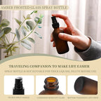 Amber Glass Small Spray Bottles 2 oz 24 Packs, Fine Mist Sprayer Pretty Finish - Image 5
