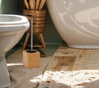 Toilet Bowl Brush Holder with Bamboo and Stainless Steel - Image 3