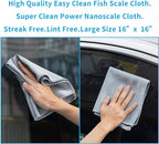 Fish Scale Streak Free Magic Glass Window Car Mirror Microfiber Cleaning Cloth - Image 2