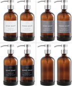 16oz Glass Soap Dispenser with Stainless Steel Pump, 21 Waterproof Labels - Image 5