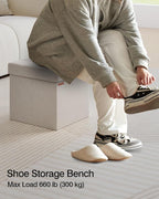 Folding Storage Ottoman, Velvet Storage Bench, - Image 4