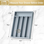 Silverware Organizer, 10 Inch Utensil Organizer Kitchen Drawer Organizer Bamboo - Image 2