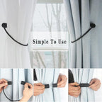 Magnetic Curtain Tiebacks 6 Pack Black Curtain Rope Tieback Curtain Holders - Image 3