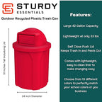42 Gallon Circle 100% Recycled Plastic Heavy Duty Outdoor Commercial Trash Can - Image 2