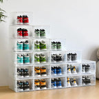 Modular XX-Large Shoe Organizer, Shoe Storage Organizer, 10 Pack Shoe Box Clear - Image 7