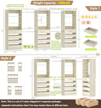 Aheaplus Closet System with 12 Drawers, 8.5-11.5Ft Wood Closet Organizer System - Image 7