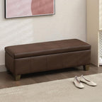 51 Inch Brown Faux Leather Ottoman - Image 7