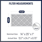 14x25x1 MERV 8 Air Filters 6-Pack, Actual Size 13.7" x 24.7" x 0.75" – - Image 2