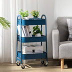 AGTEK Makeup Cart, Movable Rolling Organizer Cart, 3 Tier Metal Utility Cart - Image 2