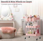 Danpinera 3-Tier Rolling Cart, Metal Storage Cart - Image 4