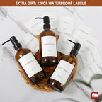 GMISUN Shampoo and Conditioner Dispenser, 3 Pack Amber Glass Bathroom Shampoo - Image 8