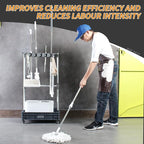 Broom mop holder cleaning supplies organizer janitorial carts on wheels - Image 3