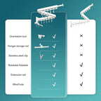 Wall Mounted Clothes Hanger, Clothes Drying Rack, Laundry Rack Wall Mount - Image 2