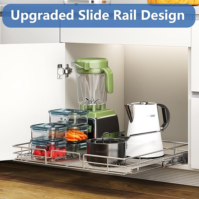 ROOMTEC Pull Out Cabinet Organizer, Cabinet Pull Out Shelves 25½" W x 21½" D - Image 5