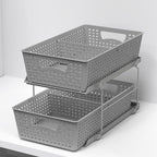 Simple Houseware 2 Tier Bathroom Organizer Tray Pull-Out Sliding - Image 7