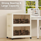 Storage Bins with 5 Lids, 92Qt Extra Large Collapsible Storage Bin with Golden - Image 4