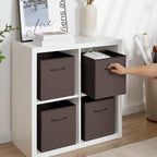 StorageWorks Brown Storage Cubes, 11 Inch Cube Storage Bins - Image 7
