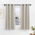 PONY DANCE Cream Blackout Curtains 45 inch Length 2 Panel Set- Thermal by PONYDANCE