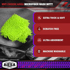 AIDEA Car Wash Mitt Microfiber, 1PK-Scratch-Free& Lint-Free, Premium Chenille - Image 3