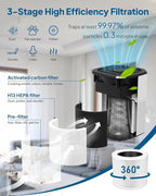 2 Pack Air Purifier for Home Bedroom, Cobectal Room Air Cleaner - Image 2