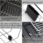 SANNO Expandable Dish Drying Rack Over The Sink Dish Drainer Dish Rack in Sink - Image 7