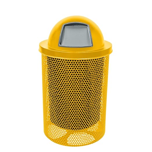 COATEDOUTDOORFURNITURE RDT-P-YEL Heavy Duty Round Trash Receptacle by CoatedOutdoorFurniture