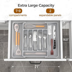 Extra Large Expandable Silverware Organizer, BPA-Free Food-Safe Cutlery - Image 2