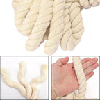 20mm Diameter Natural Twisted Cotton Rope, 49 Feet Length Premium Adult - Image 3
