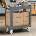 Large Garage Plastic Utility Cart, Heavy Duty 2 Shelf Tool Cart Service Cart - Image 7