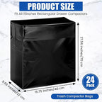 24 Pcak Trash Compactor Bags for 15" Wide Models Black Heavy Duty Garbage - Image 2