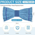 Lallisa 10 Pcs Commercial Mop Head Replacement Tube Microfiber Mop Heads - Image 2