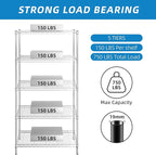 5-Shelf Adjustable Metal Shelf Wire Shelving Unit Storage Rack Display Shelf - Image 4