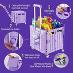 Folding Utility Cart Portable Rolling Crate Handcart Shopping Trolley - Image 3