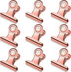30 Pack Small Rose Gold Bull Clips, 1.22 Inch Mini Metal Hinge Clips by Orcielo