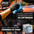 12" x 12" Pro Multi-Surface Microfiber Cleaning Cloths | Purple - Image 5